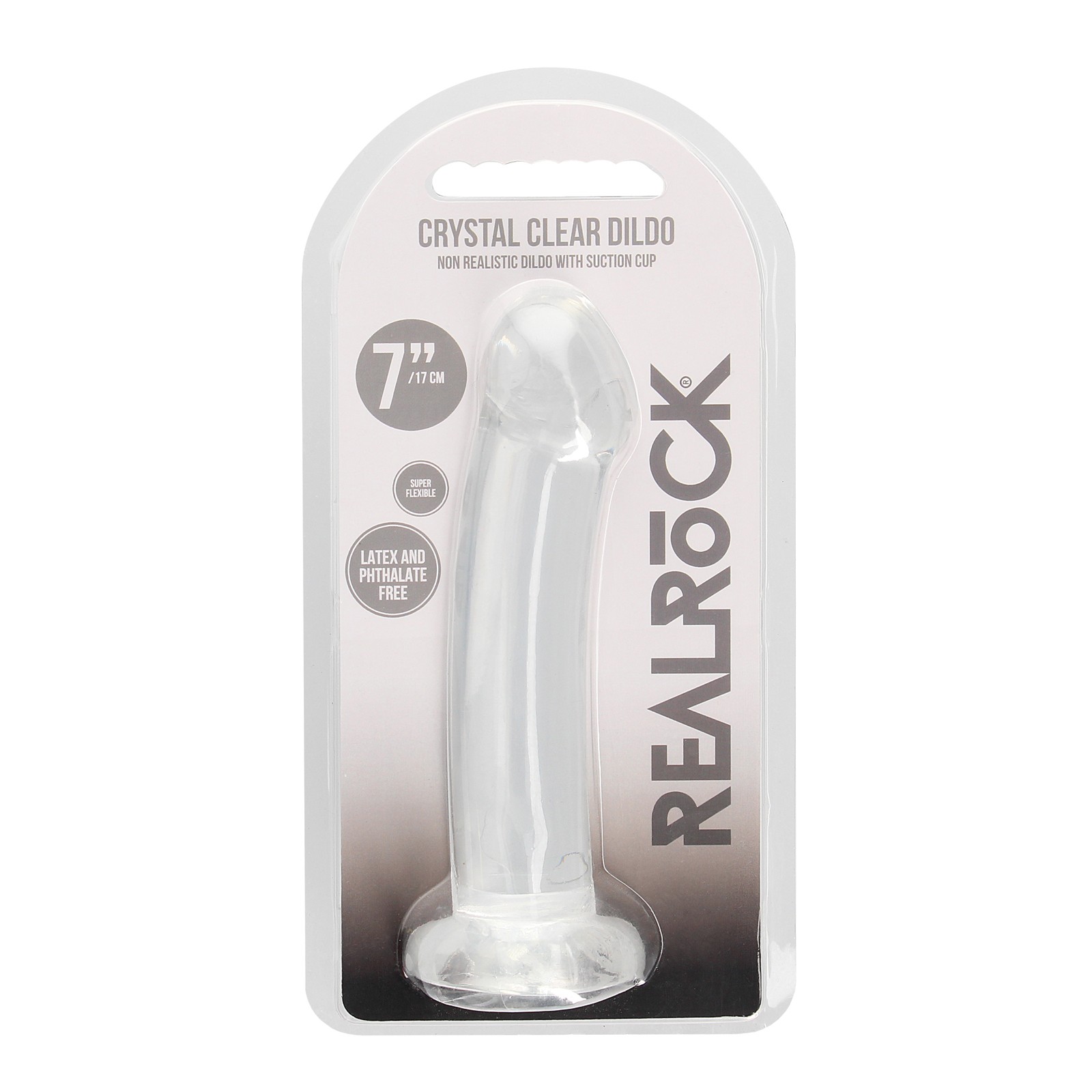 Dildo Transparente Shots RealRock Crystal Clear 7 pulgadas