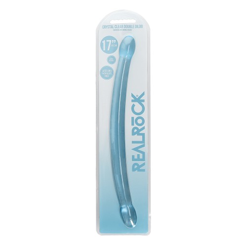 Dildo Doble Crystal Clear RealRock - Placer Azul