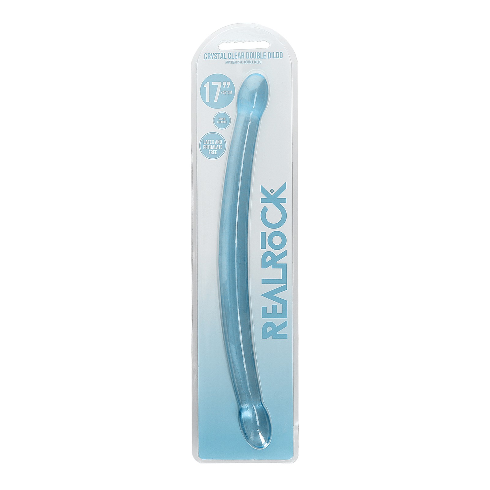 Dildo Doble Crystal Clear RealRock - Placer Azul