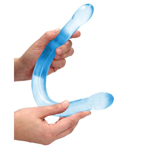 Dildo Doble Crystal Clear RealRock - Placer Azul