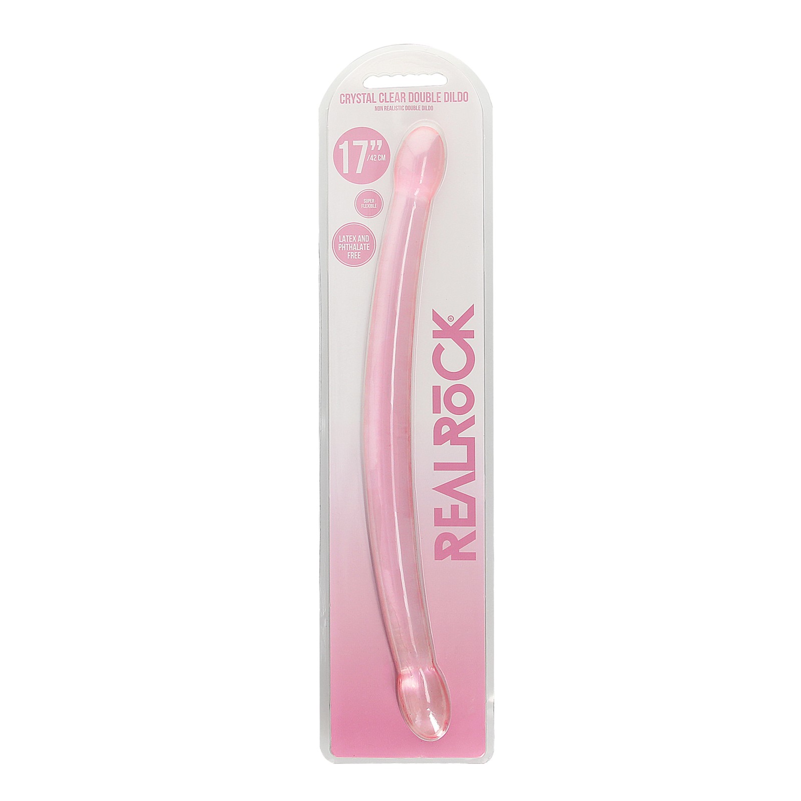 Dildo Doble Crystal Clear de 17" Shots - Rosa