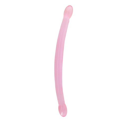 Shots RealRock Crystal Clear 17" Double Dildo - Pink