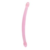 Dildo Doble Crystal Clear de 17" Shots - Rosa