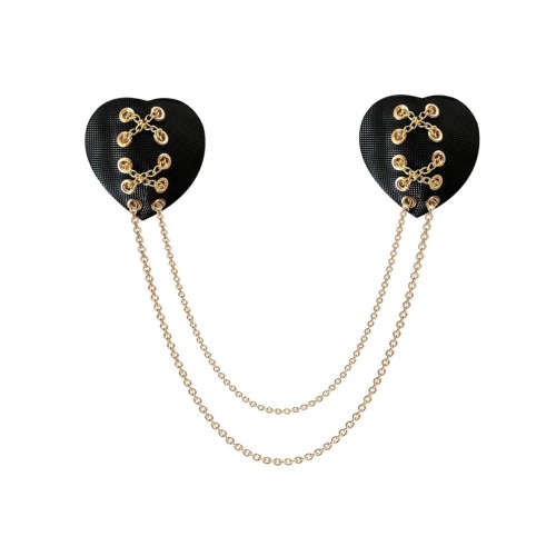 Neva Nude Two Heart Pasties Black