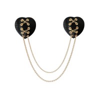 Neva Nude Two Heart Pasties Black