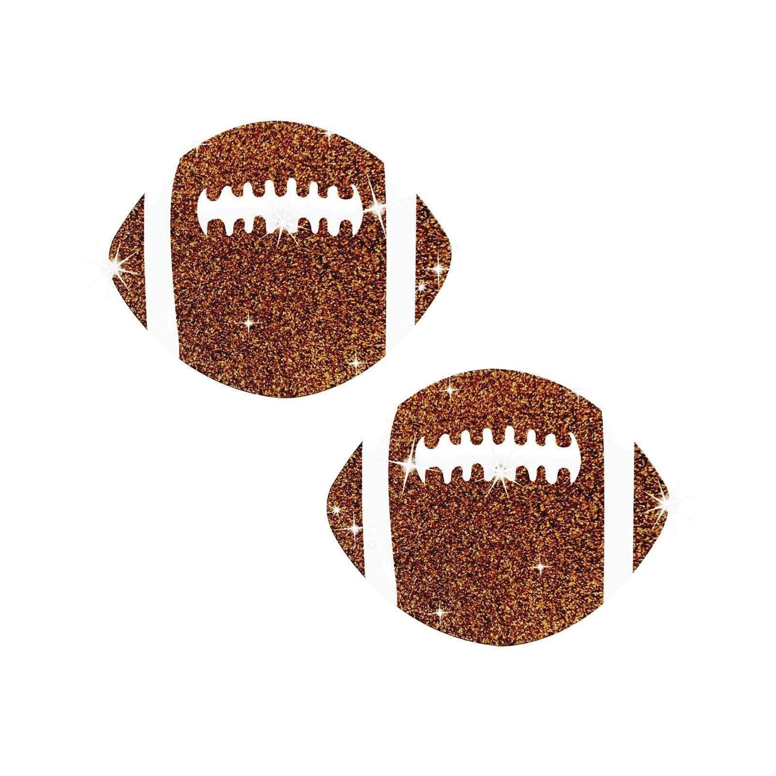 Neva Nude Football Glitter Pasties - Fun Party Accessory