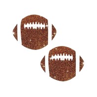 Neva Nude Football Glitter Pasties - Fun Party Accessory