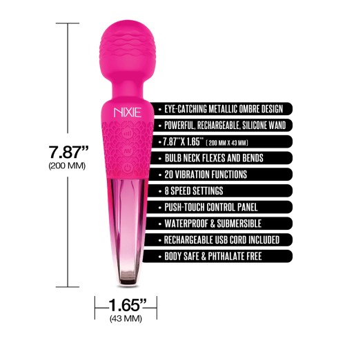 Nixie Rechargeable Wand Massager Pink Ombre Metallic