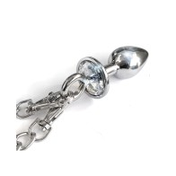 Nixie Metal Butt Plug with Jewel & Fur Cuffs Set