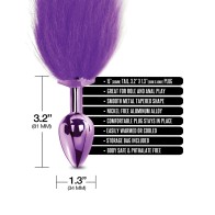 Nixie Metal Butt Plug with Ombre Tail - Purple