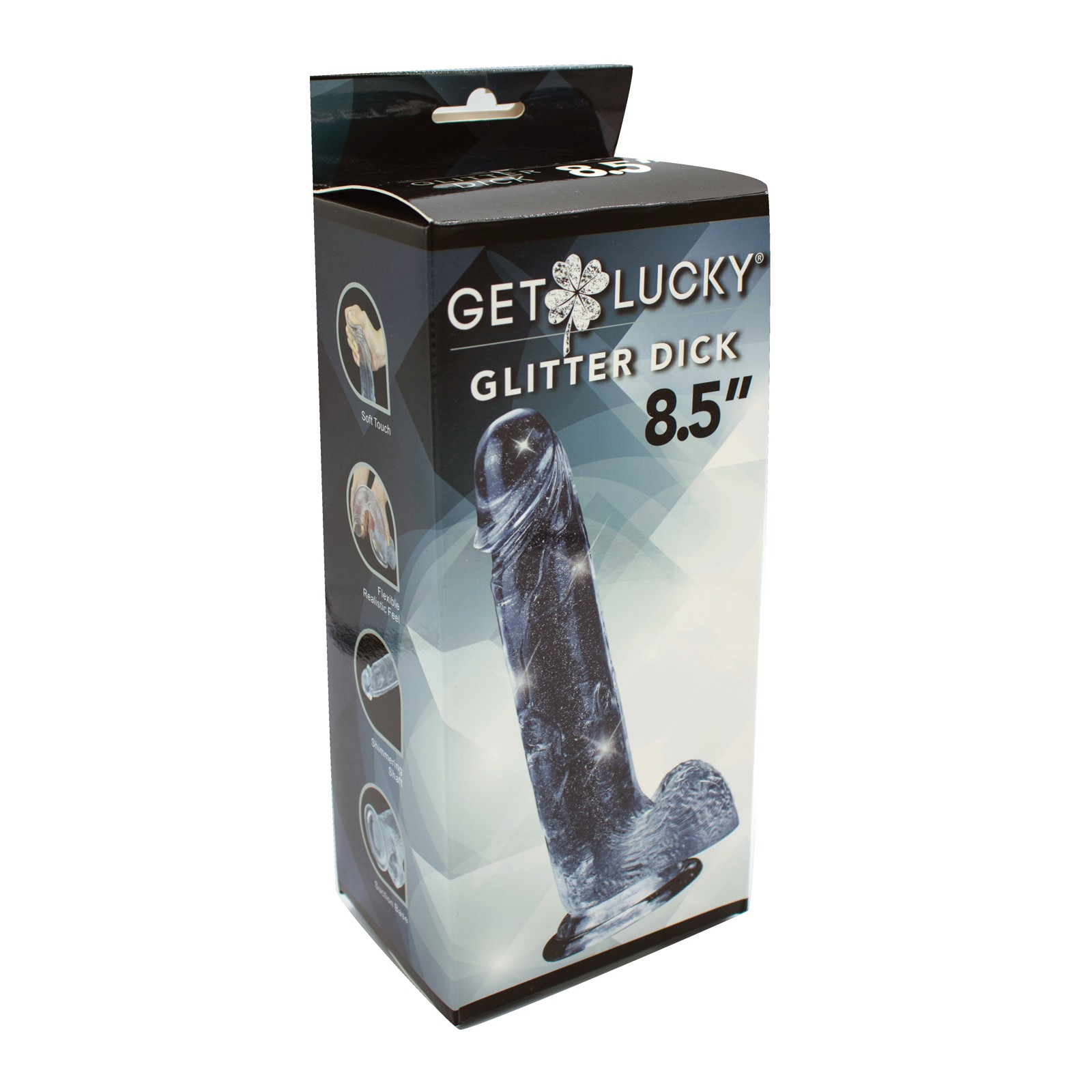 Get Lucky 8.5" Real Skin Glitter Dick - Clear