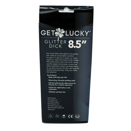 Get Lucky 8.5" Real Skin Glitter Dick - Clear