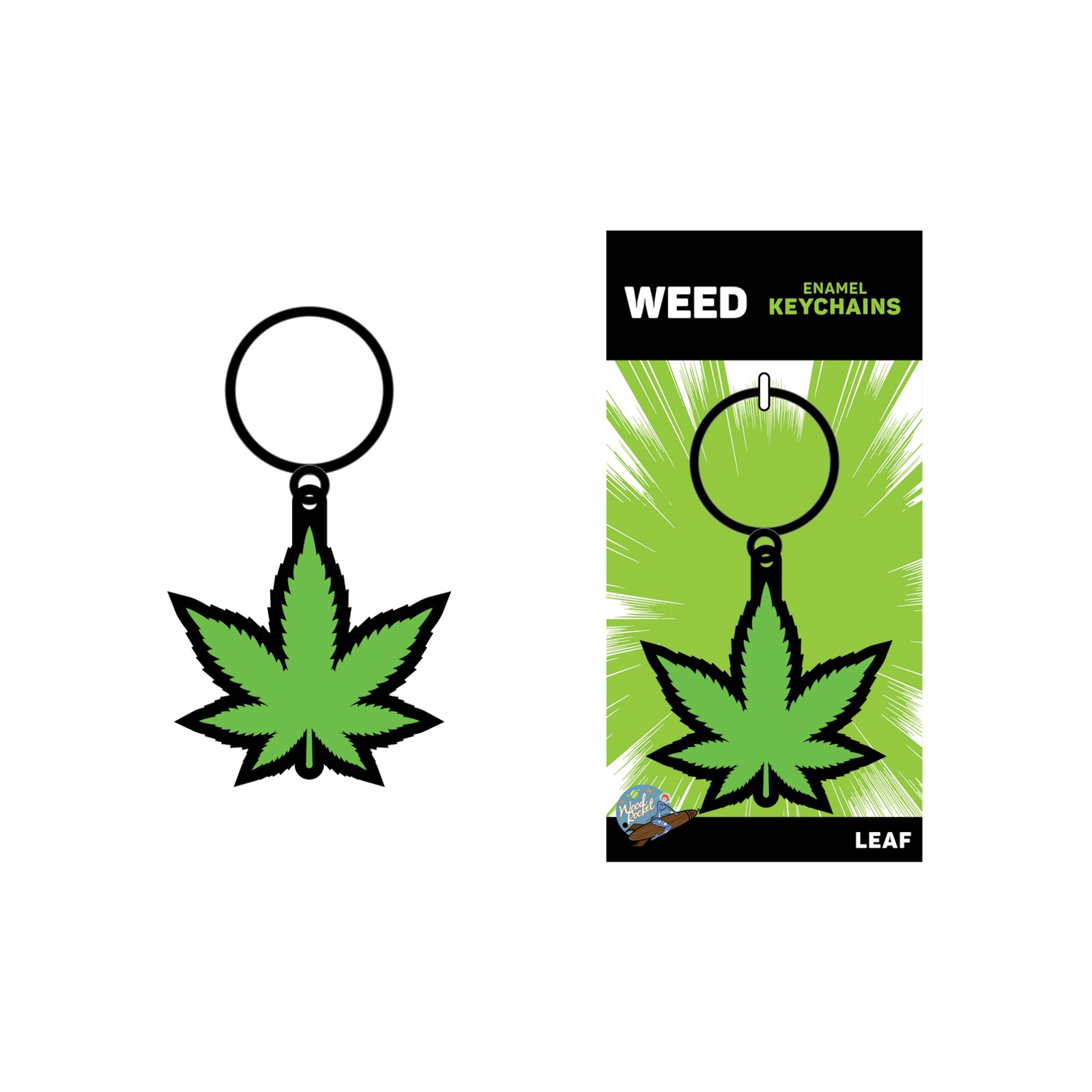 Llavero de Hoja de Marihuana Wood Rocket - Divertido Accesorio de Cannabis