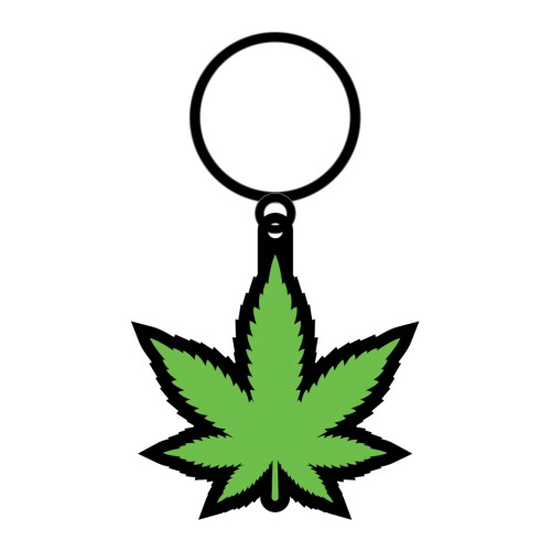 Wood Rocket Pot Leaf Keychain - Fun Cannabis Accessory