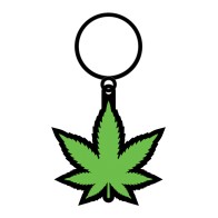 Wood Rocket Pot Leaf Keychain - Fun Cannabis Accessory