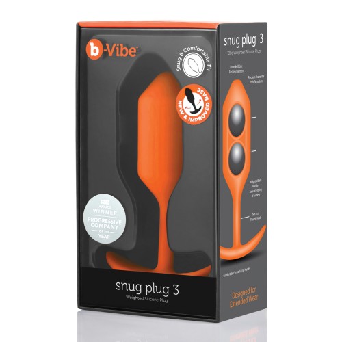 b-Vibe Snug Plug 3 con Peso - 180 g Naranja