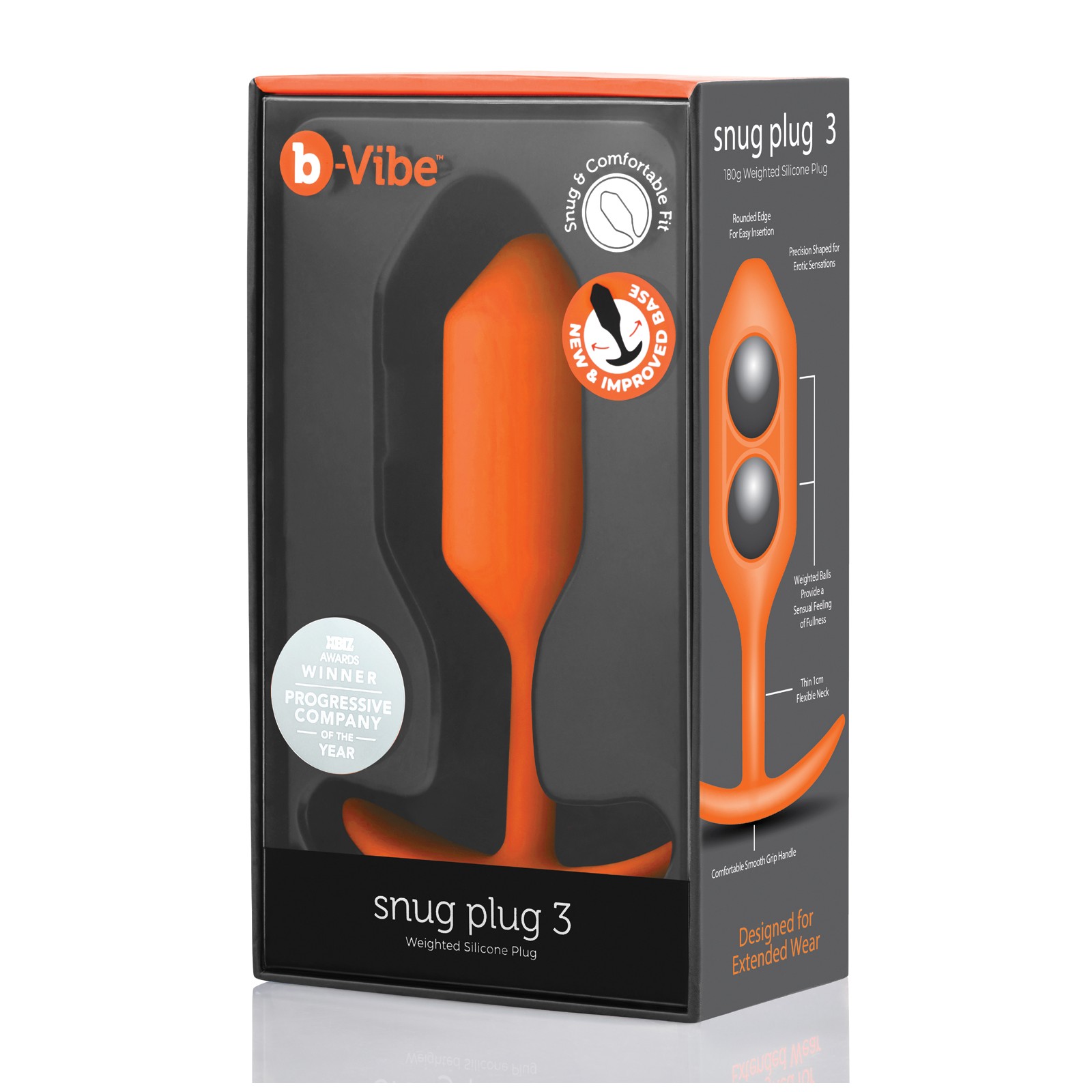 b-Vibe Weighted Snug Plug 3 - 180 g Orange