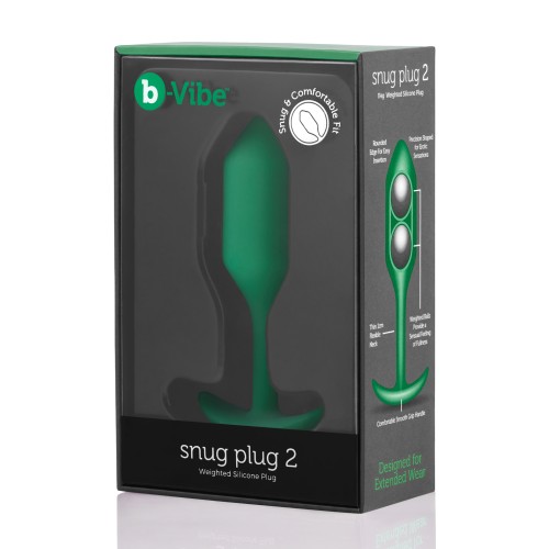 b-Vibe Weighted Snug Plug 2 Green - Sensual Fullness