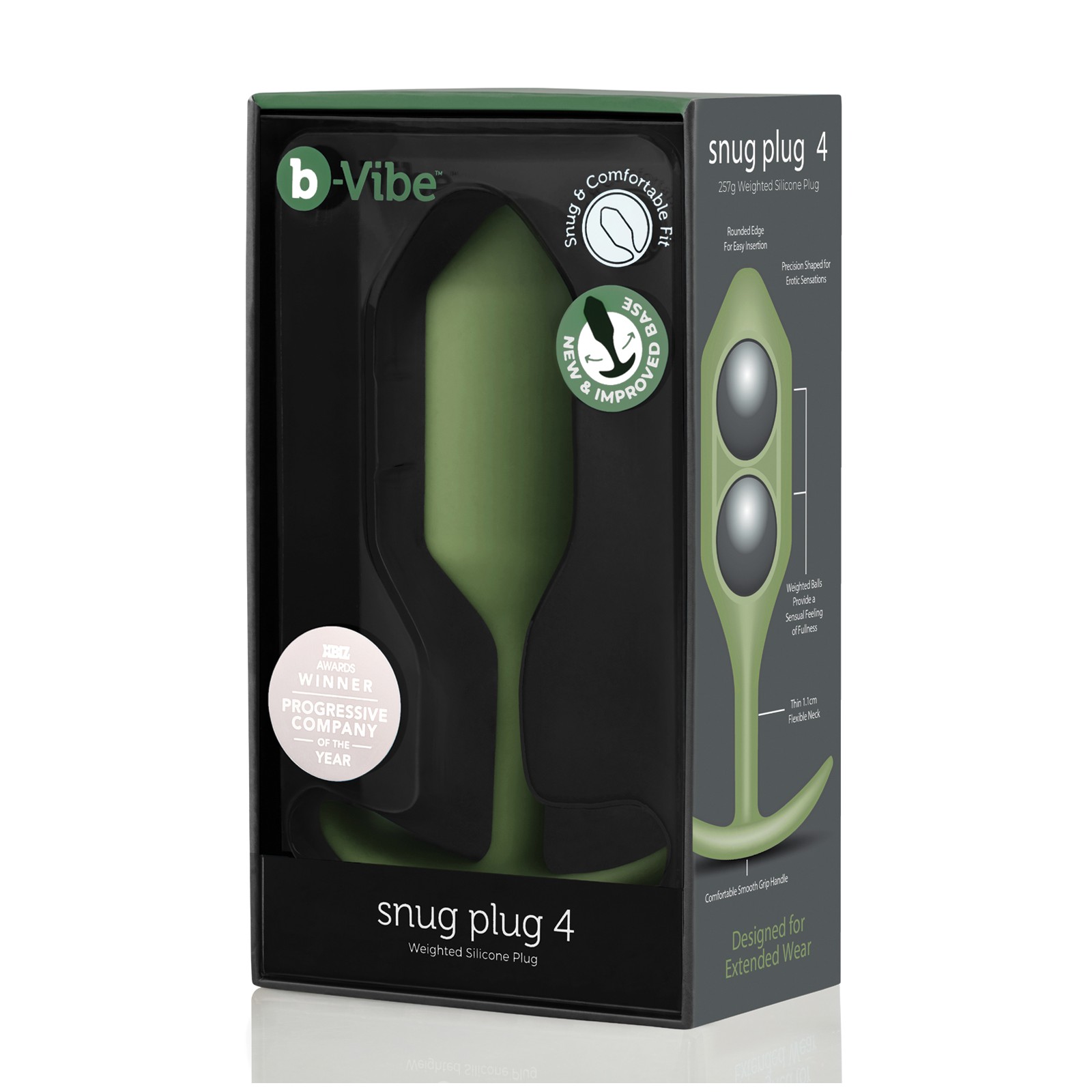 b-Vibe Snug Plug 4 Ponderado - 256 g para Comodidad