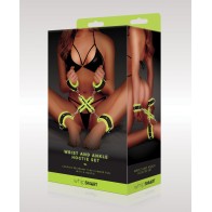 WhipSmart Glow in the Dark Wrist & Ankle Hogtie Set - Green