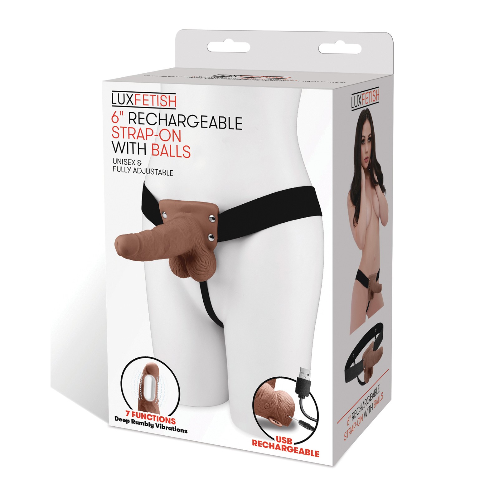 Strap On Recargable de 6" de Lux Fetish