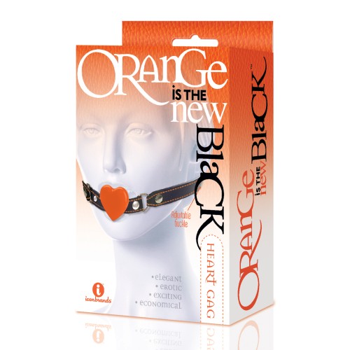 The 9's Silicone Heart Gag Orange