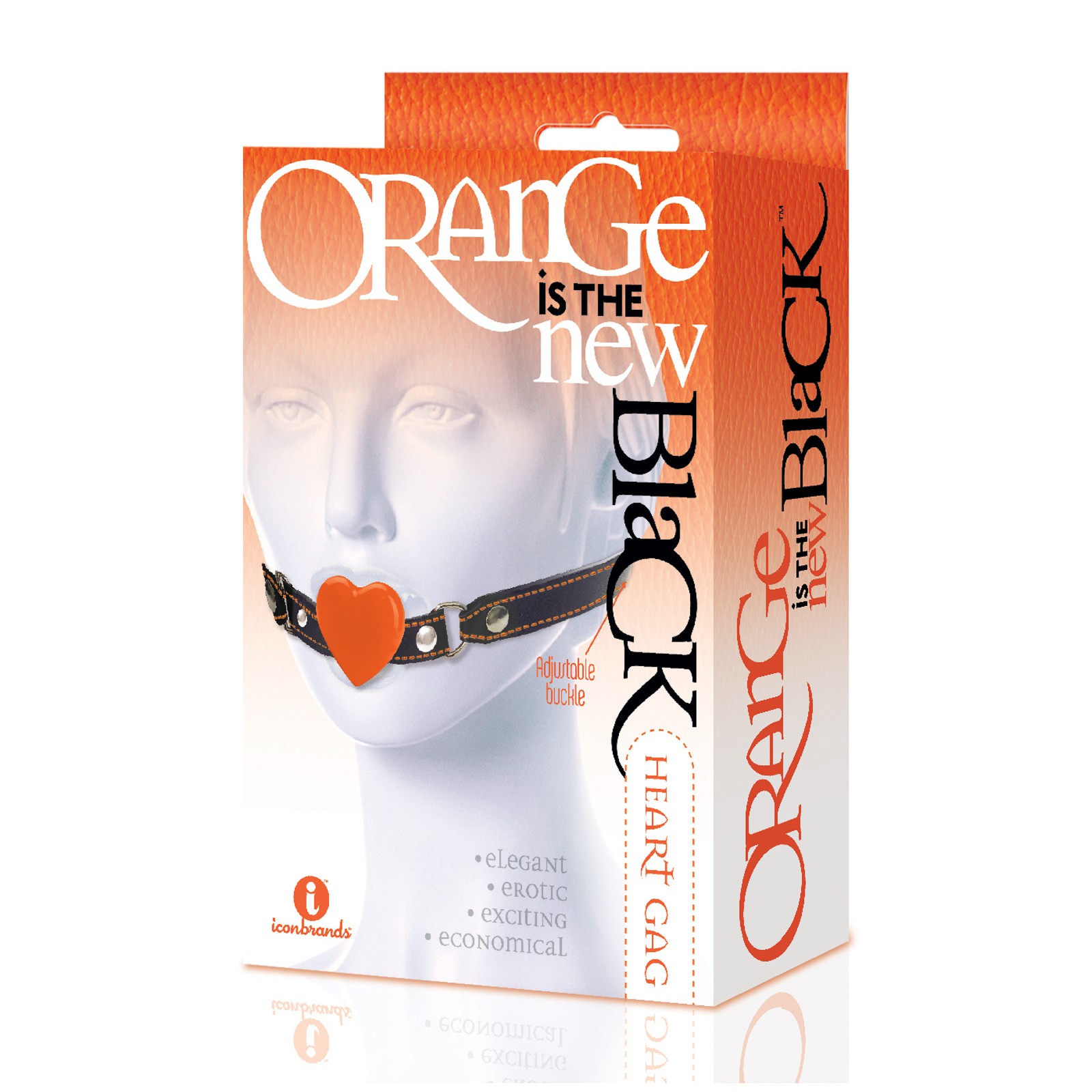 The 9's Silicone Heart Gag Orange