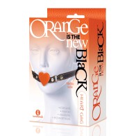 The 9's Silicone Heart Gag Orange