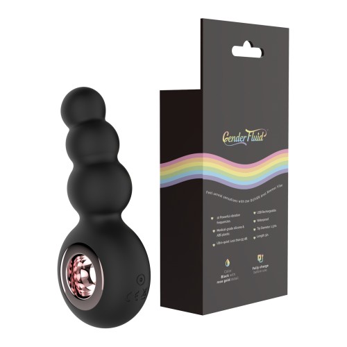 Gender Fluid Quiver Anal Ring Bead Vibe - Black