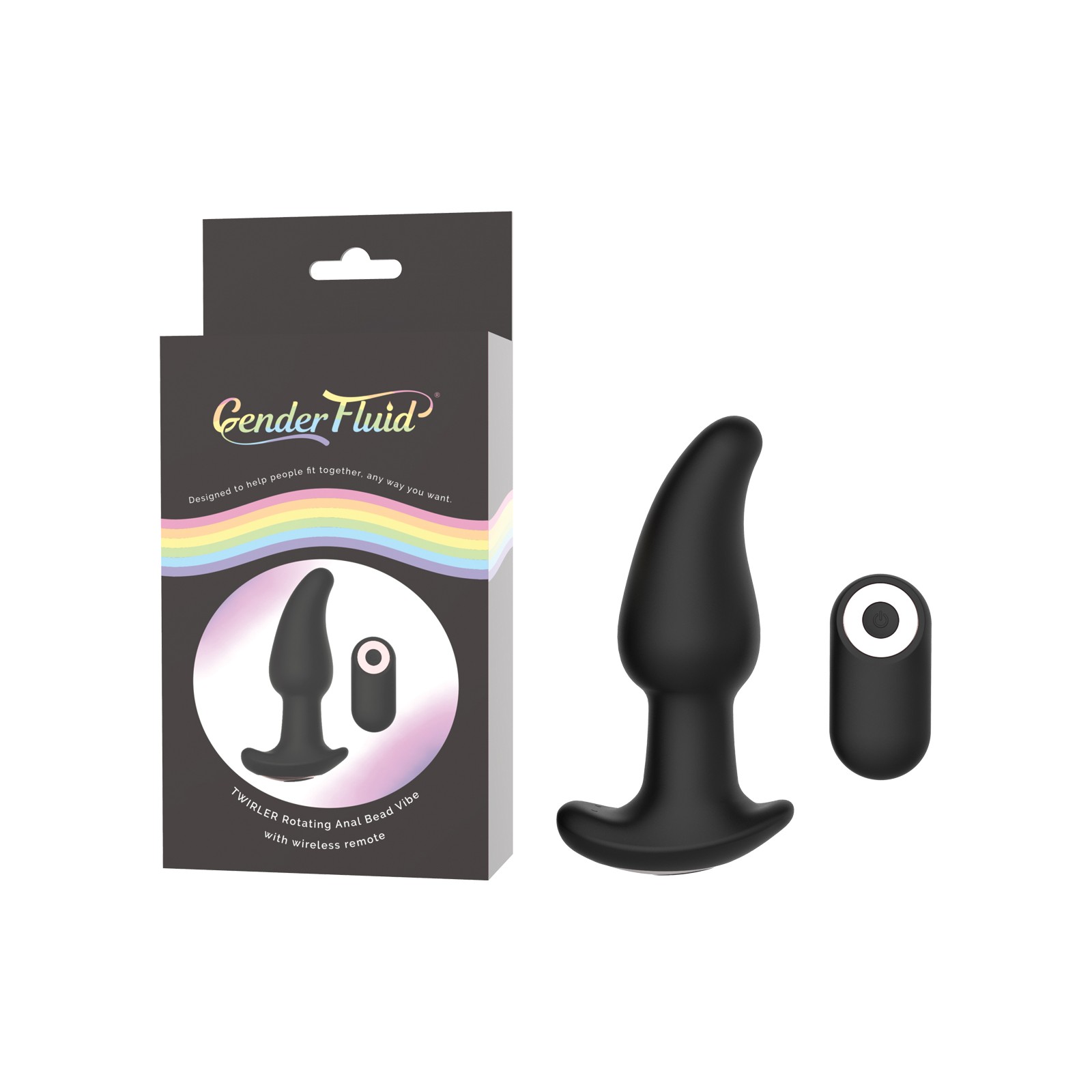 Gender Fluid Twirler Remote Anal Vibe - Black