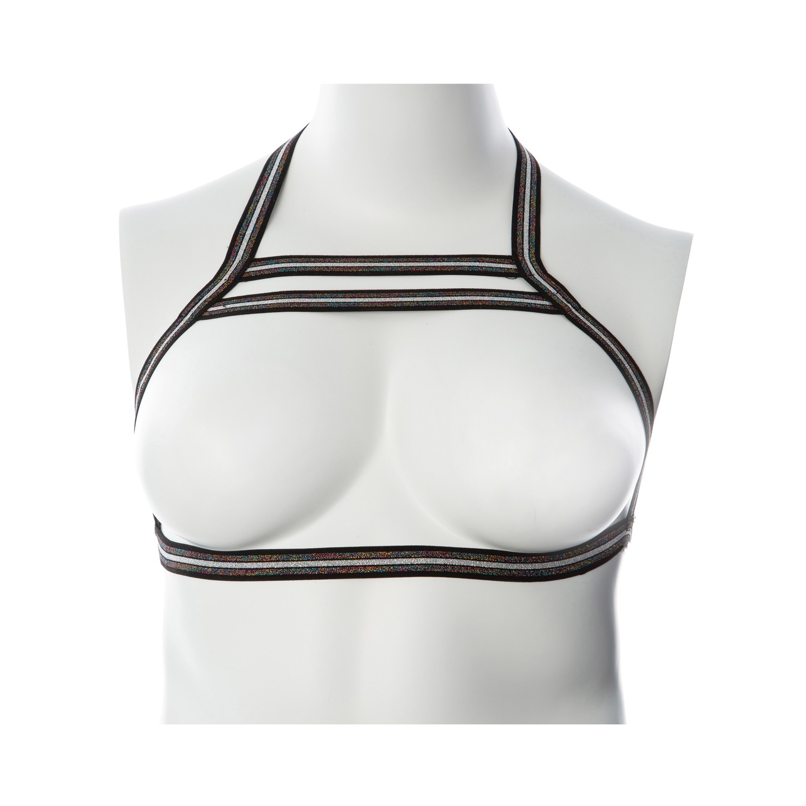 Gender Fluid Silver Lining Body Harness - XL-XXXL