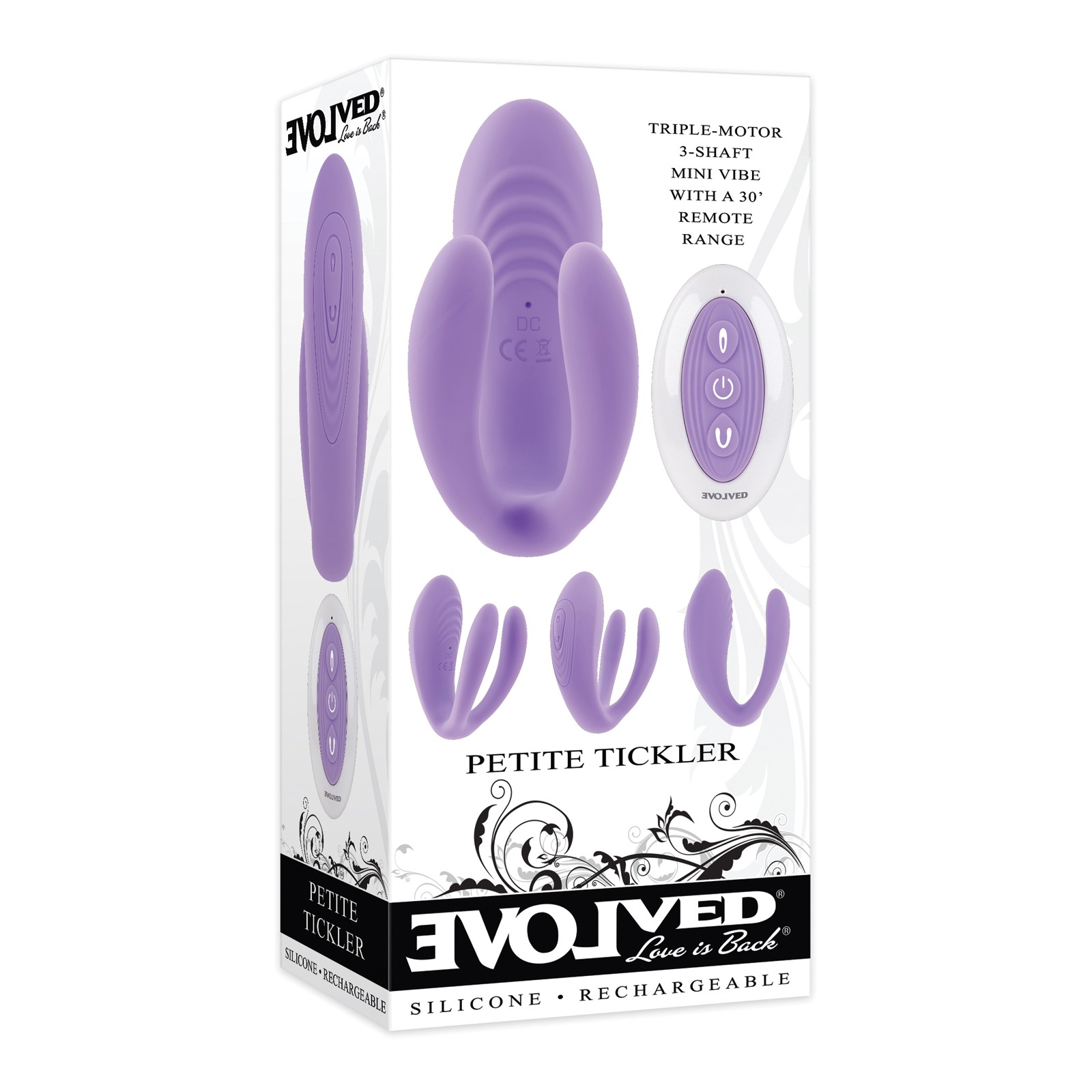 Evolved Petite Tickler Mini Vibe with Remote - Purple