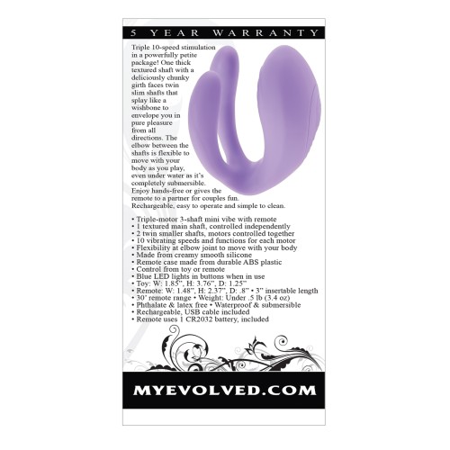 Evolved Petite Tickler Mini Vibe with Remote - Purple