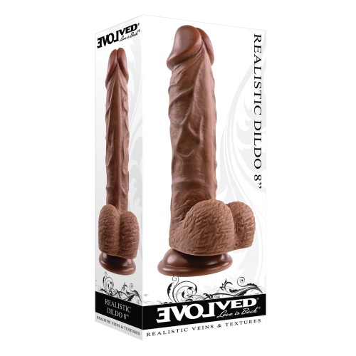 Evolved 8" Realistic Dildo with Balls - Dark