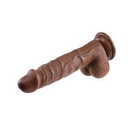 Dildo Realista de 8" con Testículos - Oscuro