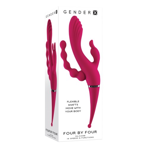 Gender X Vibrador Cuatro en Cuatro - Burdeos