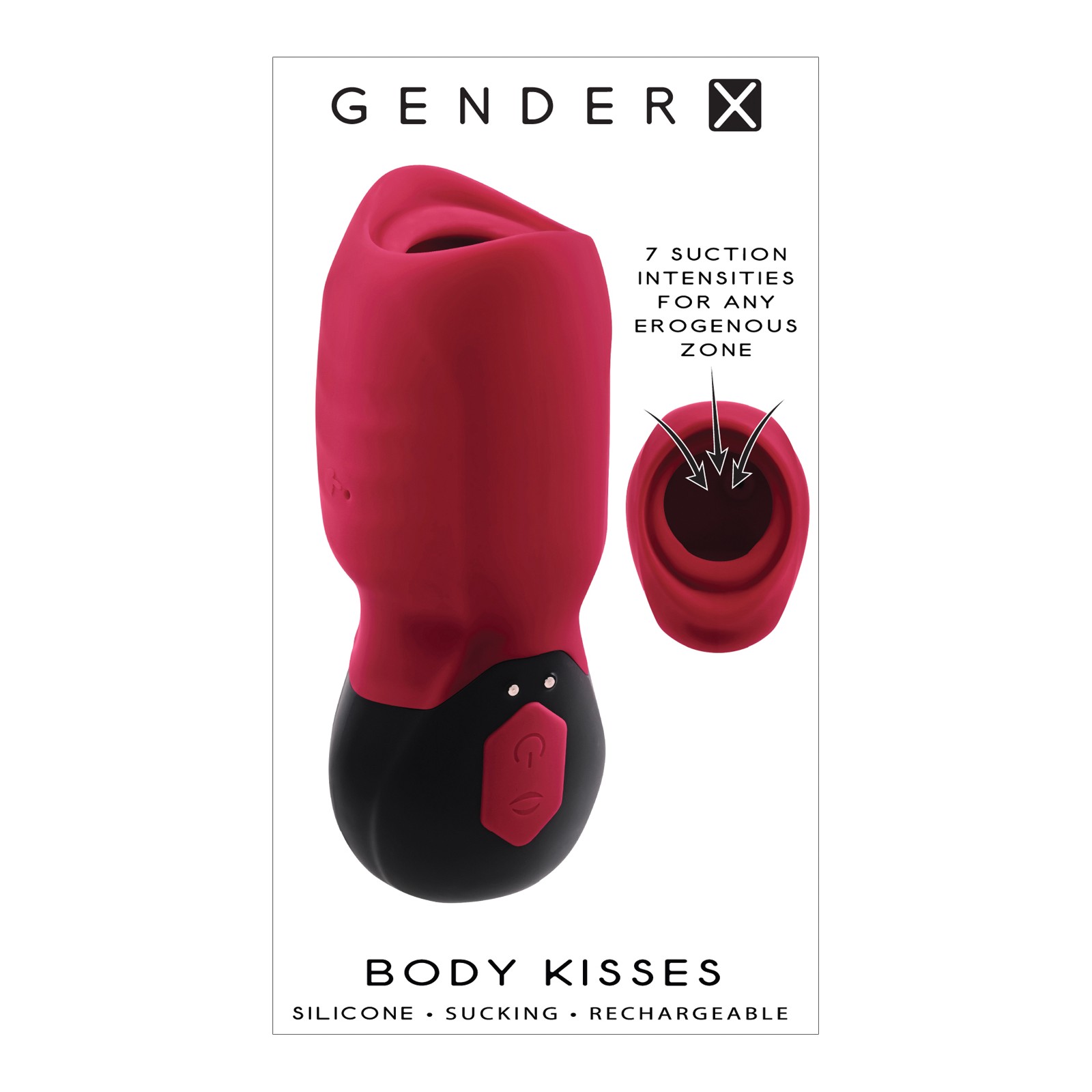 Compra el Masajeador de Succión Vibrante Gender X Body Kisses - Rojo y Negro