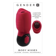 Compra el Masajeador de Succión Vibrante Gender X Body Kisses - Rojo y Negro