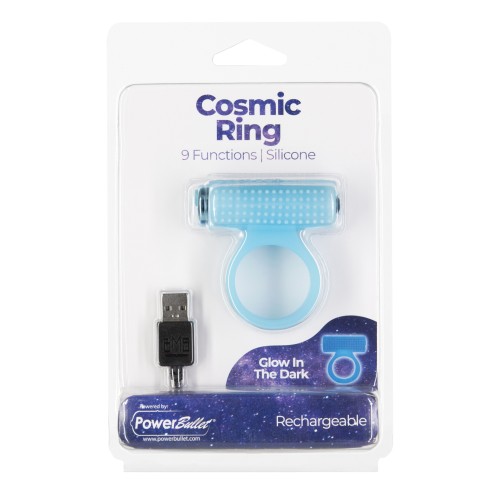 Cosmic Cock Ring with Rechargeable Bullet - Glow in the Dark