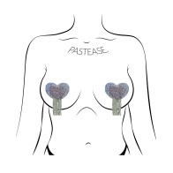 Pastease Corazón Brillante Plata con Flecos