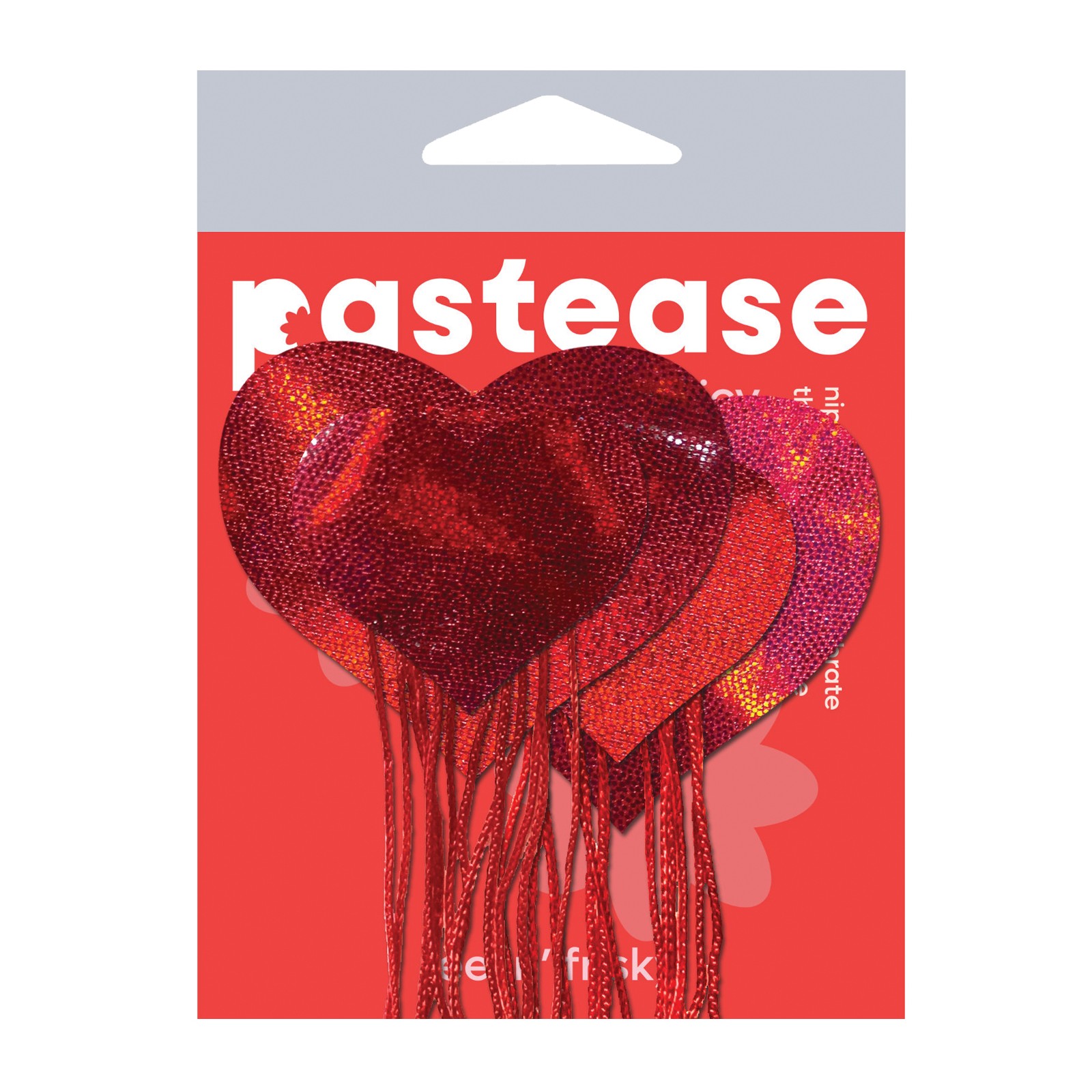 Pastease Holographic Heart Nipple Pasties - Red