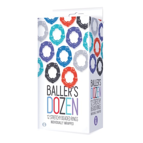 Juego de Anillos Cockring con Beads 12 pc Baller's Dozen