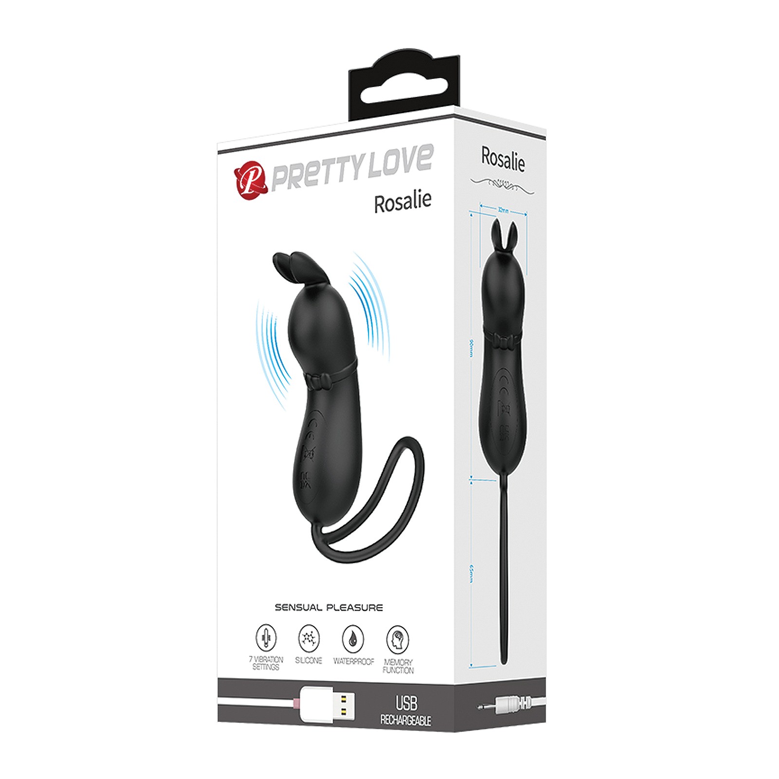 Pretty Love Rosalie Tethered Clit Stimulator - Black