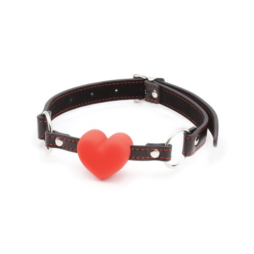 Plesur Heart Ball Gag Black