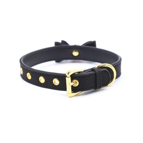 Plesur Cat Bell Bow Tie Collar Black