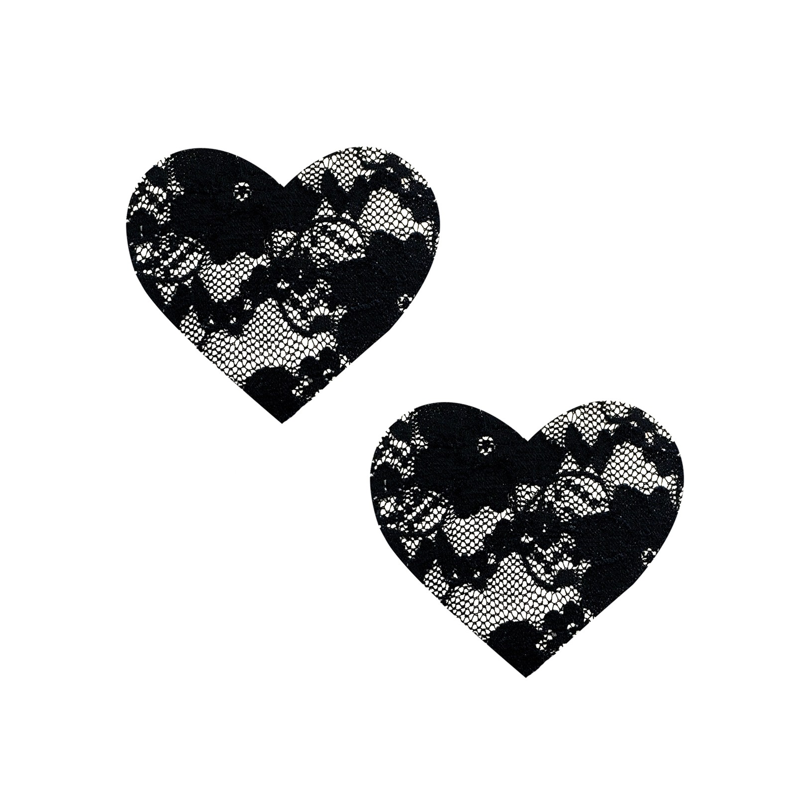 Neva Nude Lace Heart Pasties Black O/S