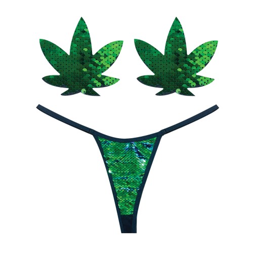 Neva Nude Naughty Knix with Weed Leaf Pasties