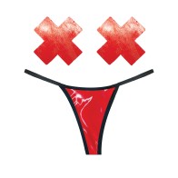 Neva Nude Naughty Knix Vixen G-String Pasties Red