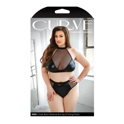 Curve Rebel Wetlook Halter Top Black 3X/4X