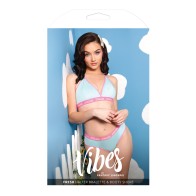 Vibes Fresh Halter Bralette & Booty Short Set - Light Blue